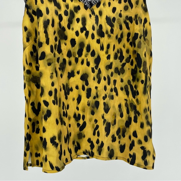 ANINE BING NWT SILK LEOPARD PRINT CAMISOLE TANK TOP MEDIUM LACE TRIM MEDIUM - Picture 9 of 12